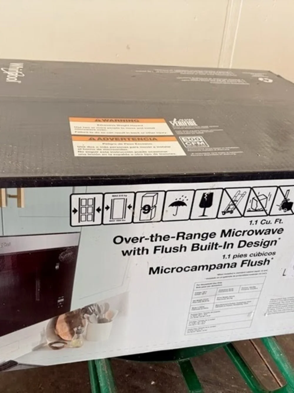 Over-the-Range Microwave Box with Flush Built-In Design - White/Black
